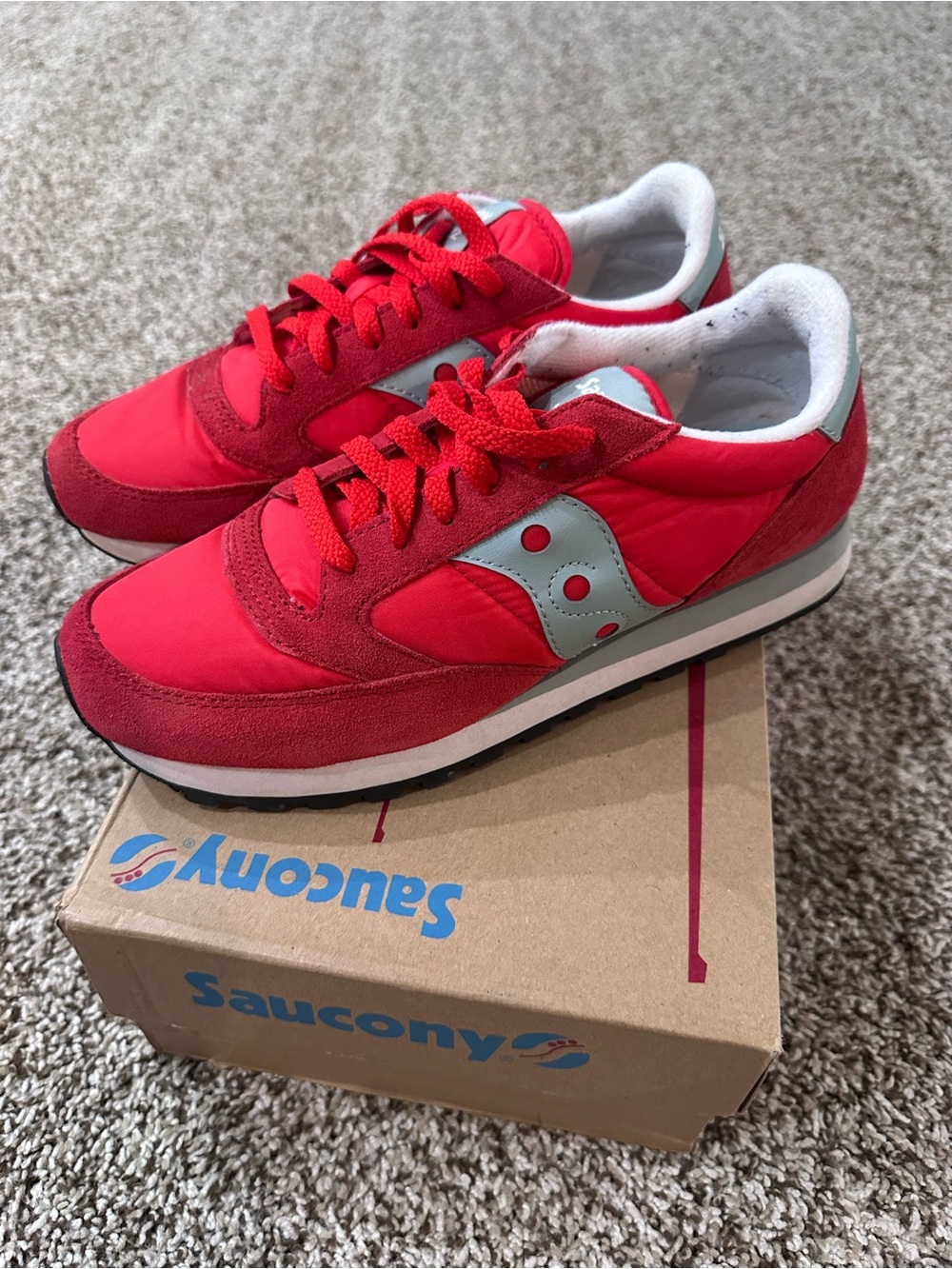 Saucony Red Women's Athletic Sneakers with Light Gray Accents